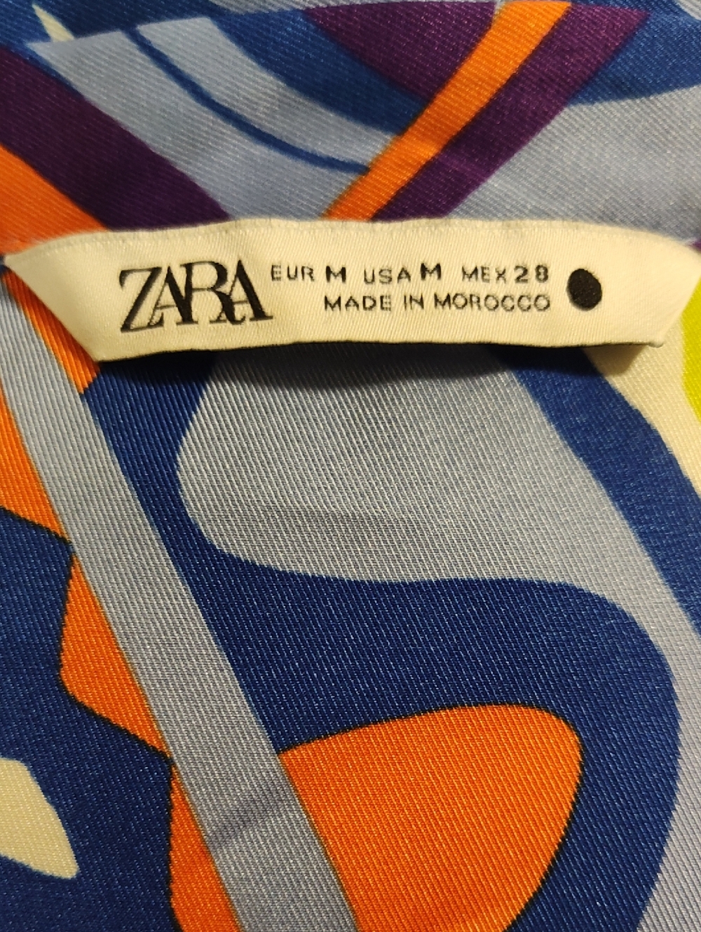 Zara Multicolor Pucci Style Geometric Print Blouse Size M - Picture 8 of 9
